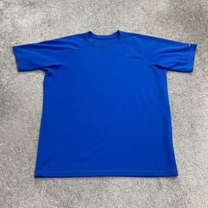 Nike Dri-Fit Active Shirt Mens Large Blue UPF 40 Short Sleeve Crew Athletic Tee